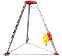 Trépied de Sauvetage rétractable antichute pour espaces confinés, pour travaux en Hauteur, falaises et espaces étroits, avec treuil de 838 kg (avec Protection antichute et Ceinture
