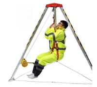 Trépied de Sauvetage Robuste pour Lutte Contre l'incendie en Espace confiné, kit de trépied en Aluminium pour Espace confiné avec Harnais de sécurité et Protection antichute de 32,