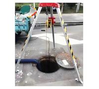 Trépied de sauvetage robuste - Trépied de sauvetage réglable robuste pour espaces confinés, regards d'égout et utilisation d'urgence - Équipement de sauvetage durable pour les pompiers (treu