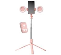 Trépied de selfie stick avec lumière - trépied extensible multifonction, support de téléphone pliable | Support de téléphone de voyage avec télécommande Bluetooths, idéal pour la photographie,