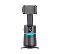 Trépied de suivi automatique à 360 degrés avec reconnaissance gestuelle pour smartphones, fonctionnement à distance, batterie de 8 heures, idéal pour les applications vidéo solo et streaming (noir)