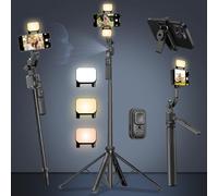 Trépied de suivi automatique du visage pour iPhone Android avec bâton de selfie léger de 160 cm qui suit vos mouvements 360 ° trépied avec télécommande sans fil pour créateur de contenu, Vlog