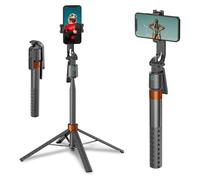 Trépied de suivi automatique du visage pour iPhone, trépied de voyage de 177,8 cm de haut avec télécommande et contrôle gestuel, support de perche à selfie pour enregistrement vidéo, streaming en