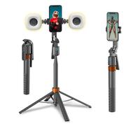 Trépied de suivi du visage pour iPhone, trépied de voyage de 177,8 cm de haut avec lumière, télécommande et contrôle gestuel, perche à selfie pour enregistrement vidéo, streaming en direct et créateur