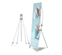 Trépied de support de bannière X, sac Durable pour stands de salons commerciaux, arrière-plans d'événements, affichage de détail, cadre en métal robuste argent 5pcs