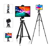 Trépied de Tablette 53 Pouces Trépied iPad Trépied de Smartphone en Aluminium pour iPhone iPad Pro Appareil Photo Téléphone Portable Voyage léger Selfie Stand Trépied