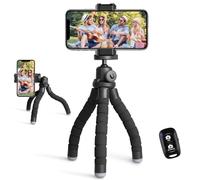 Trépied de téléphone Portable avec télécommande Bluetooth, Compatible avec iPhone et téléphone Android, idéal pour Selfies/visionnage/Streaming/Photographie/Enregistrement.