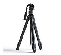 Ulanzi Trépied pour Appareil Photo de 24 à 157 cm de Hauteur - Léger avec Tête Vidéo Amovible - Trépied de Voyage en Fibre de Carbone - Gris Noir