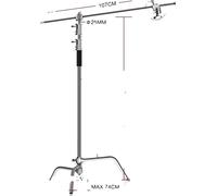 Trépied d'éclairage lourd, hauteur réglable 130CM-260CM, construction en acier inoxydable, SH-MST-30A