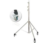 Trépied en acier inoxydable, hauteur maximale 290 cm, capacité de charge 10 kg, avec roulettes