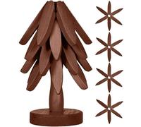 Trépied en bois pour plats, 4 trépieds en bois + 1 trépied vertical en bois de noyer, pour plat chaud, casserole, bol, théière, marmite chaude (marron)