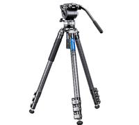 Trépied en carbone Leofoto LVM-324C Manba avec dispositif de mise à niveau + pied vidéo BV-15