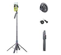 Trépied et monopode de golf - Perche à selfie extensible magnétique en aluminium de 119,4 cm avec piquet pour iPhone, Android, aide à l'entraînement au golf multifonction - Enregistrez des swings, des