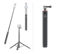 Trépied extensible de 140 cm, poignée étanche, pour téléphone portable et caméra d'action, compatible GoPro Max Hero 12 11 10 9 8 7 6 5 4, DJI Osmo Action 4 3 2, Pocket 3 2, et autres appareils photo