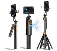 Trépied extensible pour selfie, rotation à 360°, pour selfies, enregistrement vidéo pour iPhone, appareil photo appliqué à TIK Tok Noir 177,8 cm