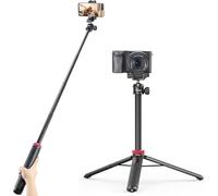 Trépied extensible pour téléphone, perche à selfie de 150 cm, support Vlog avec clip 2 en 1, trépied de caméra à tête sphérique à 360°, pour tous les téléphones Sony DJI Osmo Nano Action Camera léger