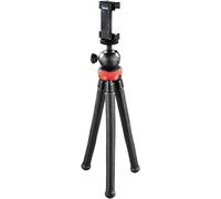 Trépied ""FlexPro"" (pour smartphone, GoPro et appareils photo, avec pieds articulés, hauteur de 27 cm) Noir/Rouge