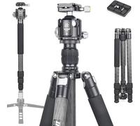 Trépied INNOREL RT75C en fibre de carbone super professionnel avec support robuste pour centre de gravité basse rotule panoramique à 360° pour appareil photo numérique DSLR Noir