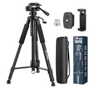 Trépied Laser réglable CIGMAN à 4 Sections s'étendant de 32" à 60" avec tête panoramique à 3 Voies, Supports et Supports 1/4" et 5/8" - pour appareils Photo, téléphones Portables, Niveaux Laser