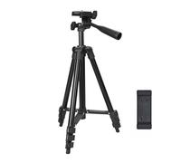 Trépied léger avec plaque de libération rapide réglable en hauteur 5 niveaux pour photographie streaming direct selfie Compatible appareils photo reflex numériques ILDC smartphones Solide portable All
