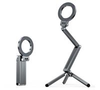 Trépied magnétique avec réglage flexible à 360 degrés, construction légère en alliage d'aluminium, pliable et portable pour smartphones et appareils photo