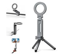 Trépied magnétique pour iPhone, support de téléphone en avion pour perche à selfie MagSafe, adaptateur de voyage pliable, pince de serrage, support de bureau pour iPhone 16 15 14 13 12 Pro Max Mini