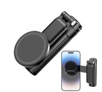 Trépied Magnétique pour Perche À Selfie - Support Pliable De Poche en D'aluminium Et Nylon Blanc, Poignée Télescopique Réglable en Cinq Sections, Télécommande sans Fil 5.2 | Création De Conten