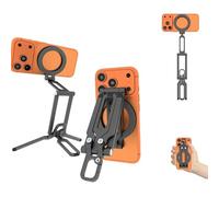 Trépied magnétique pour téléphone, compatible avec MagSafe, support de téléphone magnétique portable en alliage d'aluminium avec prise en main confortable pour iPhone 17/16/15/14/13/12, convient pour