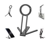 Trépied Magnétique Téléphone 3 en 1 avec Perche Selfie Aluminium et Mousqueton Maglock, Support Pliable Smartphone Compact Compatible i Phone 17 16 15 14 13 Ma gSafe, Trépied i Phone de Poche Portable