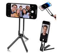 Trépied Magnétique Téléphone, Magnetisches Handy Stativ mit Karabiner, 3-in-1 Aluminium Mini Selfie Stick Pliable, Support de Téléphone Portable, Compatible avec iPhone 17/16/15/14/13/12 Magsafe
