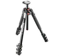 Manfrotto MT190XPRO4 Trépied Photo en Aluminium à 4 Sections avec Colonne Centrale Orientable à 90° - Trépied Professionnel pour Appareils Photo Reflex et Hybrides, Noir/Anthracite