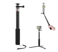 Trépied monopode compatible avec DJI Pocket 3/GoPro Action Camera/Insta360 GO3/ONE X2/X3, longue perche à selfie réglable, support de téléphone portable