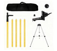 Trepied Niveau Laser，Tige Telescopique Niveau Laser de 3.7 m avec Trépied, Support de Niveau Laser pour Lasers Rotatifs et Lasers, Support Laser 1/4“ x 20” et Adaptateur Fileté 5/8"-11