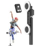 Trépied Perche À Selfie 6 en 1 avec 2 Lumières, Support De Trépieds Téléphone, Perche Sà Selfies | Trépied De Téléphone Portable sans Fil À Distance De 67 Pouces De Hauteur pour Les Voyages,Supports