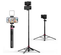 Trépied perche à selfie ULANZI MT-44 B - Quadruple support, Rotule 360°, Télécommande 150 cm