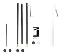 Trépied pliable compact avec trépied en alliage d'aluminium et crochet, solution portable pour le camping et la pêche en plein air (noir)