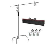 Trépied Pliable en Acier Inoxydable de 2,6 m (8,5 pi) for éclairage Spot, softbox et Studio Photo(3.3M with Bag Wheel)