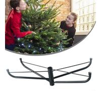 Trépied pliable en métal pour arbres de Noël artificiels de 4 à 1,8 m de haut, prend en charge les poteaux centraux jusqu'à 3,5 cm de diamètre avec 3 vis pour une fixation ferme (E)