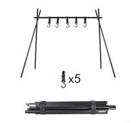 Trépied pliable portable avec corde élastique de rangement, pour barbecue, pique-nique et séchage des vêtements, alliage d'aluminium, léger, compact et stable, équipement de camping de voyage (taille