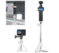 Trépied Pocket 3 pour DJI Osmo Pocket 3, portable Vlog extensible Selfie Stick Stand pour DJI Osmo Action 5 Pro/4/3, pour GoPro, pour Insta360, pour Akaso Action Camera Accessoires (Blanc)