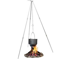 Trépied pour Cuisson Au Feu de Camp - Trépied Pliable pour Cuisson Sur Réchaud À Feu Trépied Accessoires de Camping Trépied de Camping Suspendu Extérieur avec Chaîne Réglable