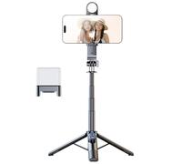 Trépied pour Perche À Selfie, Perche À Selfie avec Lumière | Trépied Extensible en D'aluminium pour Téléphone Portable, Support Rotatif À 360 Degrés pour Enregistrement Vidéo Selfie, Diffusion