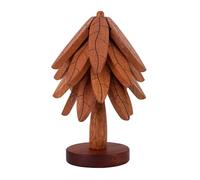Trépied pour Plat Chaud à Feuilles Texturées, Dessous de Plat en Bois en Forme d'arbre Dessous de Plat pour Théière Dessous de Plat en Bois pour Plats Chauds Bols Théières Poêles