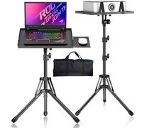 Trépied pour projecteur, support pour ordinateur portable avec plateau de souris, hauteur réglable de 66 à 142 pouces, trépied pliable pour projecteur avec sac de transport, support portable pour