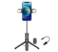 Trépied pour Selfie, sans fil, Portable, avec télécommande, compatible, lumière d'appoint, enregistrement vidéo, Stable, pliable, voyage à domicile