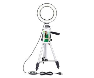 Trépied pour Smartphone Rotatif à 360° LED intégrées Hauteur max 1m Argent