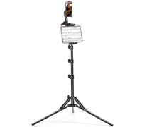 Trépied pour tablette, appareil photo, téléphone, hauteur réglable de 160 cm, support de fixation pour iPad, trépied rotatif à 360° avec 2 supports pour iPad Pro/iPhone de 4,7 à 12,9", interface 6,35