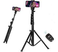 Trépied pour téléphone de 160 cm trépied selfie tout-en-un extensible avec télécommande Bluetooth compatible avec les sma