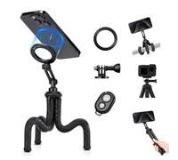 Trépied Pour Téléphone Magnétique, Mini Trépied Flexible Smartphone Portable, Gorillapod Avec Télécommande Bluetooth, Trépied Smartphone Pour Iphone Android, Trépied Octopus[Z5317]