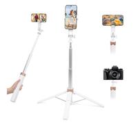 Trépied pour Téléphone Portable, 180 cm Trépied de Téléphone avec Télécommande, Extensible Selfie Stick Quad Tripod en Aluminium, Support pour Téléphone Portable pour iPhone/GoPro/Caméra